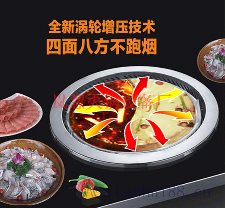 厂家供应无烟涮烤火锅一体桌（www.sms025.com)